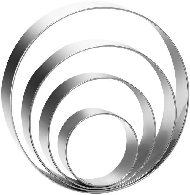 Main image of Round Cookie Cutter Set Large - 5 Inch, 4 Inch, 3 Inch, 2 Inch - Geometric Cookie Cutters Shapes Molds - Stainless Steel Homemade Round Biscuit Treats Cutter
