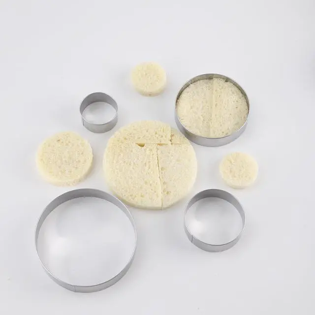 Alt view image 6 of 6 - Round Cookie Cutter Set Large - 5 Inch, 4 Inch, 3 Inch, 2 Inch - Geometric Cookie Cutters Shapes Molds - Stainless Steel Homemade Round Biscuit Treats Cutter