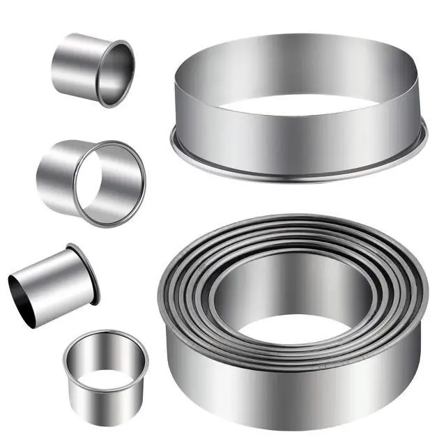 Alt view image 2 of 7 - Round Cookie Cutters Set 12 Pieces Bistcuit Cookie Cutters Circle Pastry Cutters Round Donut Ring Molds for Baking for Pastries Doughs Doughnuts