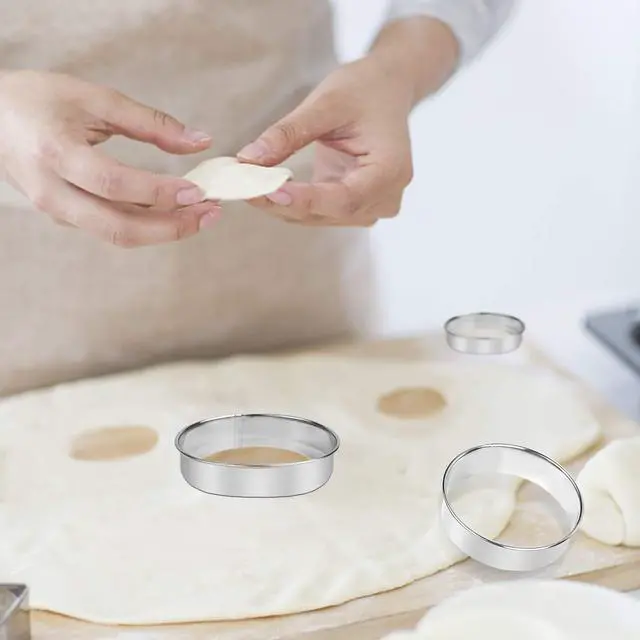 Alt view image 5 of 7 - 12 Pcs Donut Hole Cookie Biscuit Cutter Set for Baking, Graduated Doughnut Round Cookie Cutters, Metal Scone Circle Cookie Cutters for Frying, Biscuits Ring Molds for Cooking Cake(1-4.4 Inch) HAHAYOO