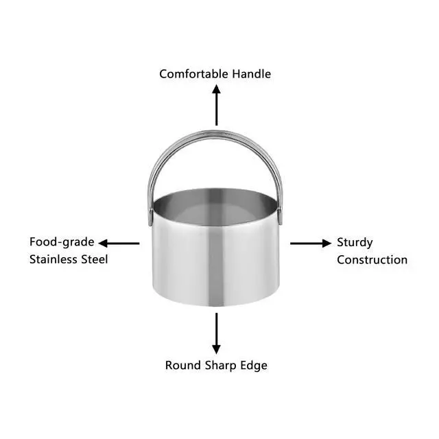 Alt view image 3 of 7 - 5 Pack Cookie Cutters, Round Metal Biscuit Cutter with Handle, Stainless Steel Circle Baking Tools for Dough Pastry and Cake, Dishwasher Safe