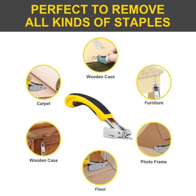 Alt view image 6 of 7 - Staple Remover, Staple Puller Tool with Ergonomic Handle, Upholstery and Construction Heavy Duty Staple Removers for Removing All Kinds of Nails in Furniture, Floor, Wooden Box, Photo Frame, Carpet