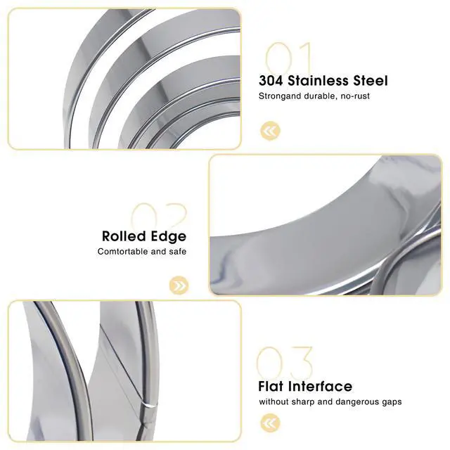 Alt view image 3 of 7 - 6 PCS Round Cookie Cutter Set, Stainless Steel Circle Biscuit Cutters for Baking (2/3/3.5/4/5/6 In)