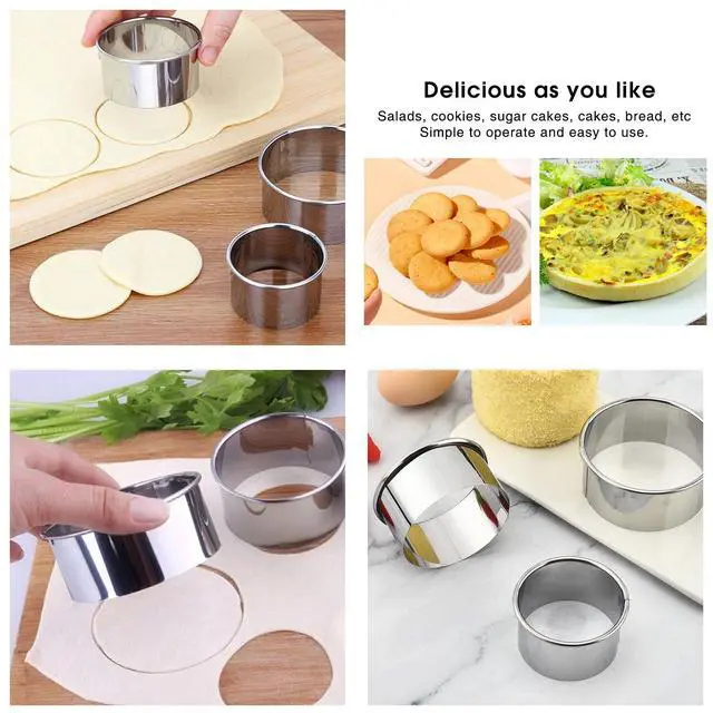 Alt view image 2 of 7 - 6 PCS Round Cookie Cutter Set, Stainless Steel Circle Biscuit Cutters for Baking (2/3/3.5/4/5/6 In)