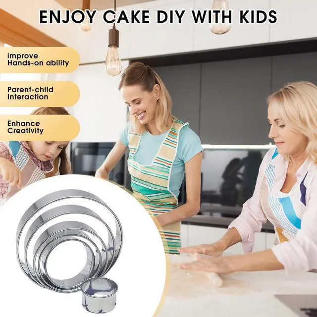 Alt view image 5 of 7 - 6 PCS Round Cookie Cutter Set, Stainless Steel Circle Biscuit Cutters for Baking (2/3/3.5/4/5/6 In)