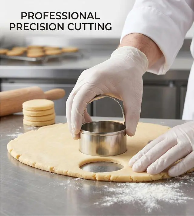 Alt view image 4 of 7 - 3 Pieces Round Biscuit Cutter with Handle - Stainless Steel Round Circle Doughnut Cutter Baking Molds Assorted Size