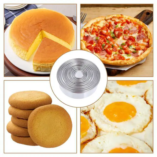 Alt view image 7 of 7 - 11 PCS Round Cookie-Cutter Mini Donut Cutter Circle Cookie Cutter Stainless Steel Donut Hole Cookie Biscuit-Cutter Set Graduated Doughnut Round Cookie-Cutters for Mini Scone Pastry Cooking 1-3.6 Inch