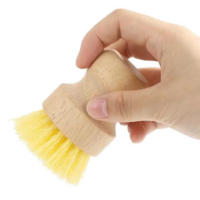 Alt view image 5 of 7 - 4-Pack Bamboo Dish Brush, Palm Brush Dish Scrubber with Nylon Bristles for Cleaning Pot, Pan, Kitchen Sink, Cookware & Vegetables