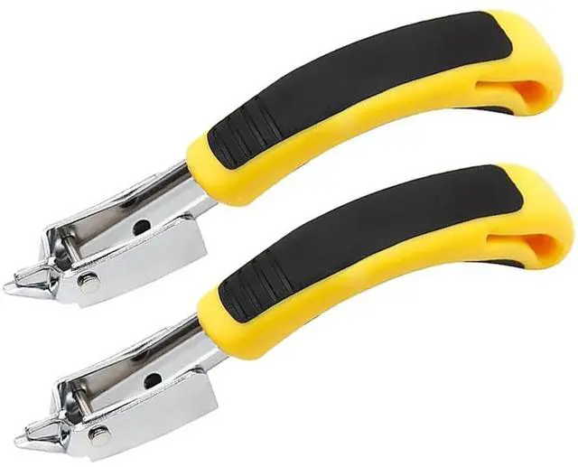 Main image of 2Pcs Staple Remover Heavy Duty Upholstery Staple Puller Tool with Ergonomic Handle for Furniture Floor Wooden Case Carton Photo FrameYellow, yellow