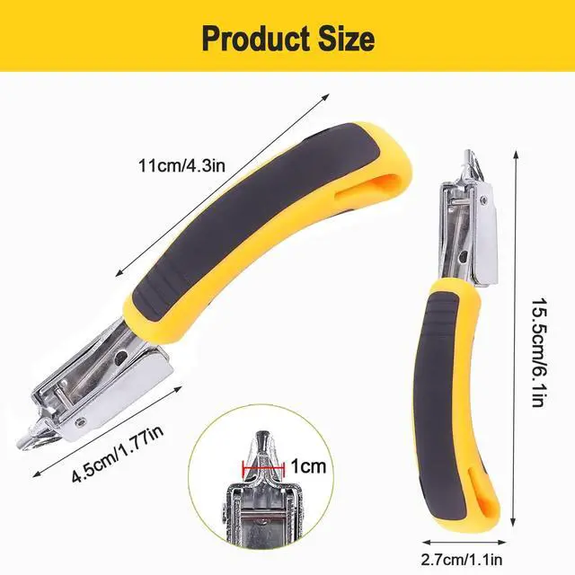 Alt view image 4 of 7 - 2Pcs Staple Remover Heavy Duty Upholstery Staple Puller Tool with Ergonomic Handle for Furniture Floor Wooden Case Carton Photo FrameYellow, yellow