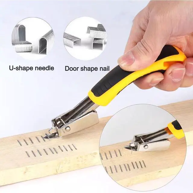 Alt view image 5 of 7 - 2Pcs Staple Remover Heavy Duty Upholstery Staple Puller Tool with Ergonomic Handle for Furniture Floor Wooden Case Carton Photo FrameYellow, yellow