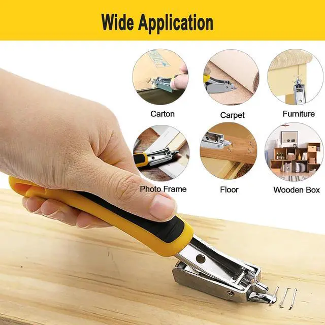 Alt view image 6 of 7 - 2Pcs Staple Remover Heavy Duty Upholstery Staple Puller Tool with Ergonomic Handle for Furniture Floor Wooden Case Carton Photo FrameYellow, yellow