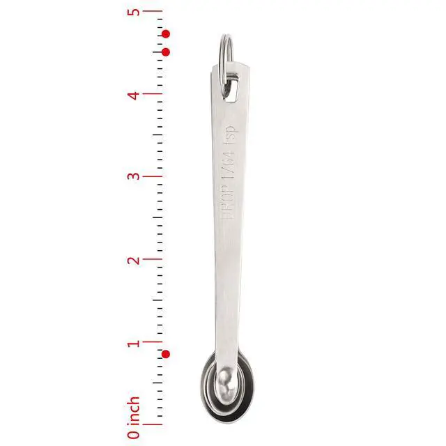 Alt view image 3 of 6 - 42924 Stainless Steel Mini Measuring Spoons Set, 5-Piece Small Metal Measuring Spoon Set for Spices, Baking, Cooking, Dash, Pinch, Smidgen, Drop, Tad, Silver