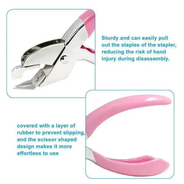 Alt view image 3 of 4 - 2 PCS Staple Removers, Office Staple Remover Tool for Office Heavy Hand Staple Pin Pull(Pink, Blue)