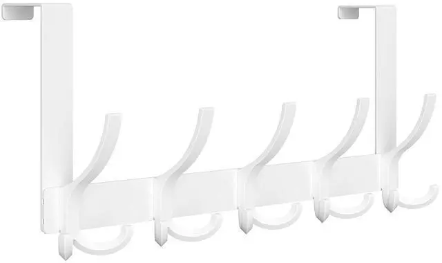 Main image of Door Hanger Hook, Over The Door Hooks for Hanging, Over The Door Towel Racks for Bathroom (1Pack, White, Fit 1-3/4" Doors)