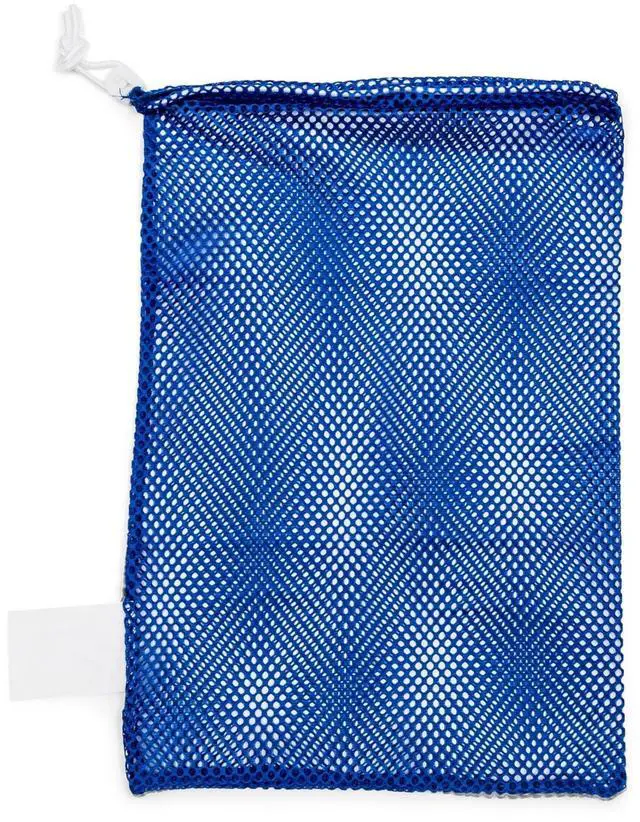 Main image of Sports Equipment Bag- Blue, 12" x 18"- Multipurpose, Nylon Drawstring Bag w/ Lock and ID Tag, for Sports Equipment, Balls, Swimming Gear - Breathable Stuff Sack