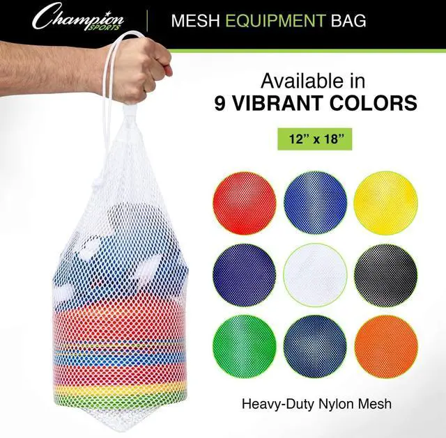 Alt view image 7 of 7 - Sports Equipment Bag- Blue, 12" x 18"- Multipurpose, Nylon Drawstring Bag w/ Lock and ID Tag, for Sports Equipment, Balls, Swimming Gear - Breathable Stuff Sack