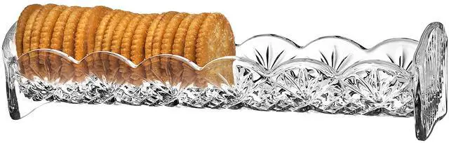 Main image of Dublin Cracker Tray, Snack Dish, Crystal Serving Tray for Crackers, Appetizers, Snacks & Entertaining