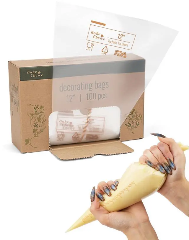 Main image of 12 Inch Piping Bags, 100PCS Thickened Disposable Pastry Bags, Anti Burst Icing Bags for Cream Frosting, Non-slip Frosting Bags, Cake & Cookie Decorating Supplies