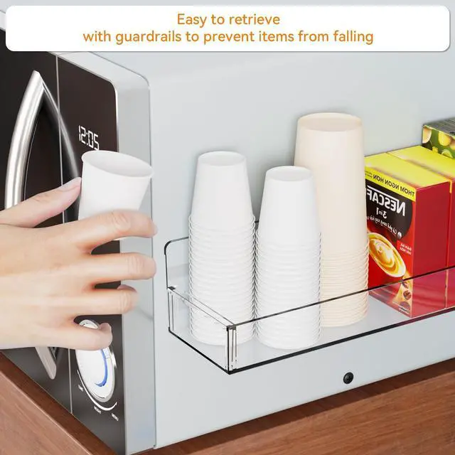 Alt view image 5 of 7 - 2 Pack Acrylic Spice Shelf and Hanging Spice Rack Wall Mount with Adhesive for Inside Cabinets Door,Pantry Door,Kitchen and Rv,Narrow Stick on Spice Organization for Seasoning,Jar,Can Shelf