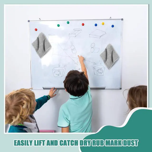 Alt view image 6 of 7 - 8 Packs Dry Erase Board Cleaning Cloth Microfiber Eraser Magnetic Whiteboard Eraser Washable for Whiteboard Dry Erase Cloth for Home and Office, 10'' x 9. 25''(Light Gray)