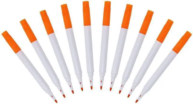 Main image of 10 Erasable Blackboard Pens White Dust-Free Liquid Chalk Non Toxic Wet Wipe Black Whiteboard Marker Pen 2mm Tip Water Based Markers for Boards Menu Labels Signs Glass Wood Plastic (Orange, Orange)