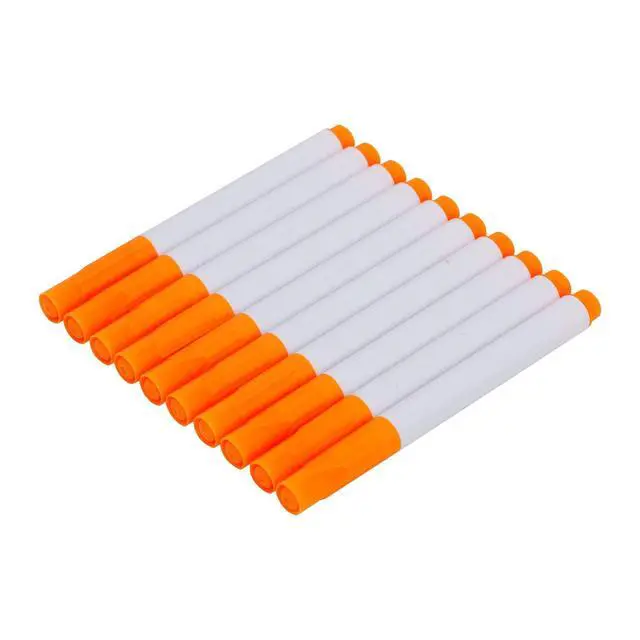 Alt view image 4 of 6 - 10 Erasable Blackboard Pens White Dust-Free Liquid Chalk Non Toxic Wet Wipe Black Whiteboard Marker Pen 2mm Tip Water Based Markers for Boards Menu Labels Signs Glass Wood Plastic (Orange, Orange)