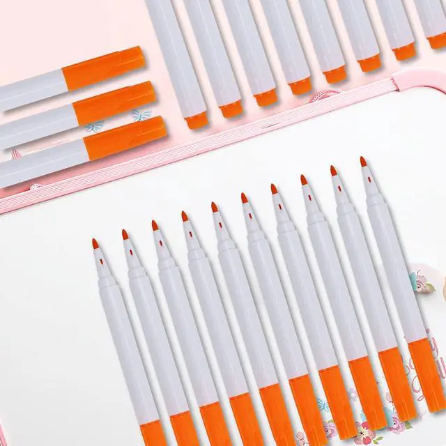 Alt view image 5 of 6 - 10 Erasable Blackboard Pens White Dust-Free Liquid Chalk Non Toxic Wet Wipe Black Whiteboard Marker Pen 2mm Tip Water Based Markers for Boards Menu Labels Signs Glass Wood Plastic (Orange, Orange)