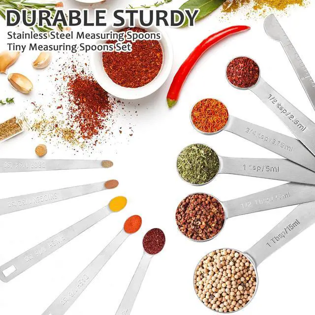 Alt view image 2 of 7 - Stainless Steel Measuring Spoons Set with Leveler, Set Of 10