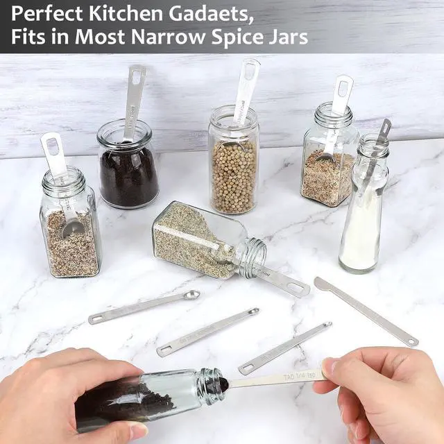 Alt view image 4 of 7 - Stainless Steel Measuring Spoons Set with Leveler, Set Of 10