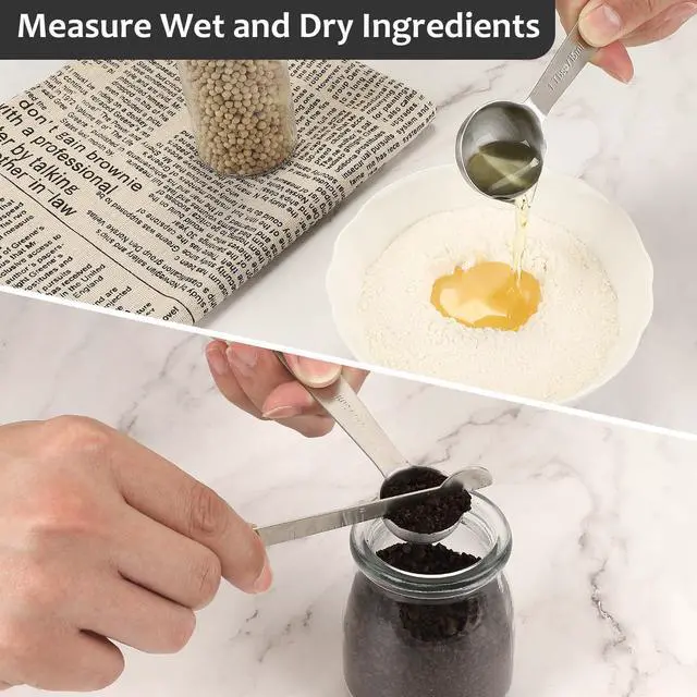 Alt view image 5 of 7 - Stainless Steel Measuring Spoons Set with Leveler, Set Of 10