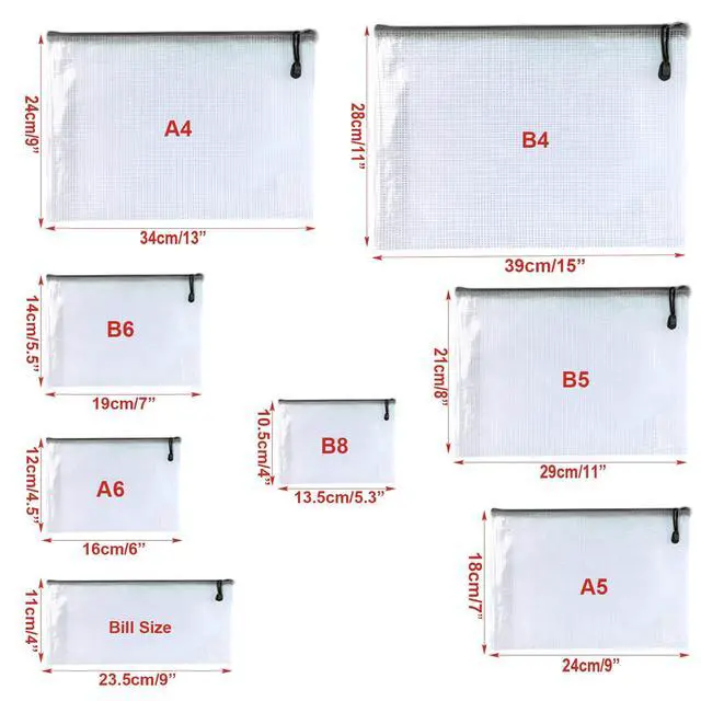 Alt view image 2 of 7 - Mesh Zipper Pouch Document Folders Bag Plastic Zip File Folders for School Office Supplies, Travel, Puzzle Bags,Organizing Storage-Black,6 Pcs