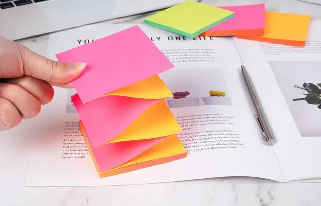 Alt view image 3 of 7 - (18 Pads) Pop Up Sticky Notes 3x3 Refills, Alternating Color, Strong Adhesive Memo Pad Bulk, Suitable for Home, Office, School, Clean Removal