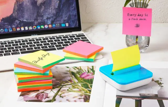 Alt view image 7 of 7 - (18 Pads) Pop Up Sticky Notes 3x3 Refills, Alternating Color, Strong Adhesive Memo Pad Bulk, Suitable for Home, Office, School, Clean Removal