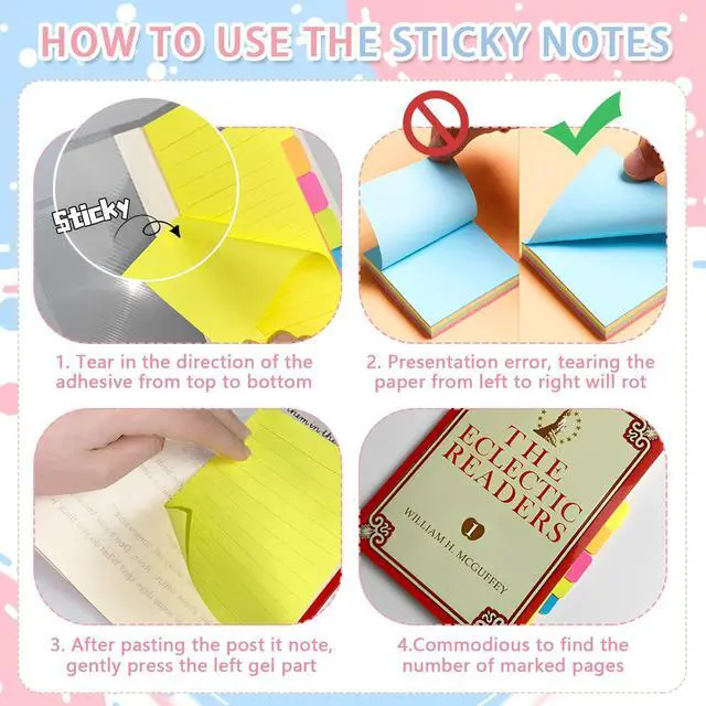 Alt view image 5 of 7 - Sticky Notes Set 710 Pack, Divider Sticky Notes Tabs, Office Supplies, Planner Sticky Note Dividers Tabs, Book Notes, Back to School Supplies (710pcs)