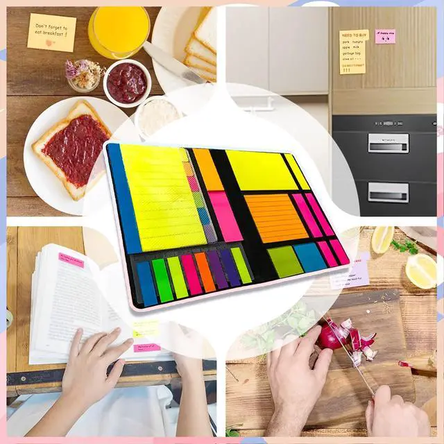 Alt view image 6 of 7 - Sticky Notes Set 710 Pack, Divider Sticky Notes Tabs, Office Supplies, Planner Sticky Note Dividers Tabs, Book Notes, Back to School Supplies (710pcs)