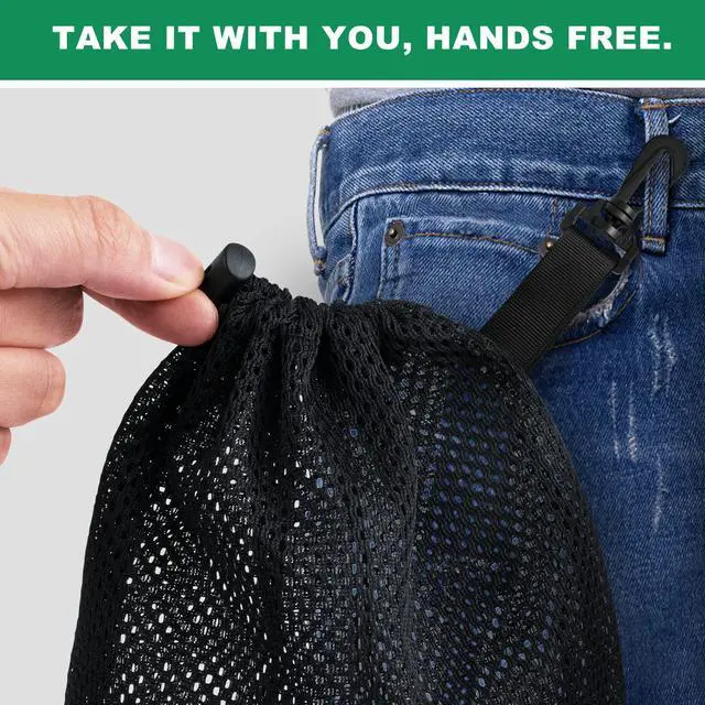 Alt view image 4 of 7 - 10 PCS With Clips Mesh Drawstring Bags, Portable Nylon Storage Bags for toy,Sports Storage,Outdoor activities etc. (5.9x7.9in)