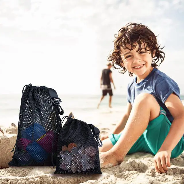 Alt view image 6 of 7 - 10 PCS With Clips Mesh Drawstring Bags, Portable Nylon Storage Bags for toy,Sports Storage,Outdoor activities etc. (5.9x7.9in)