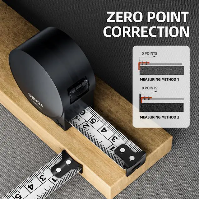 Alt view image 3 of 7 - Tape Measure 10FT/3M, Compact Small Measuring Tape, Black and White Faceted Ruler Tape, Easy-to-Read Metric/Inch Measurements for Home, Office & DIY Crafts Use(10Ft)