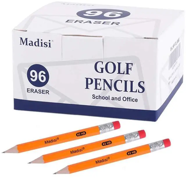 Main image of Mini Golf Pencils Bulk with Eraser, 96 Count, #2 HB Pre-Sharpened