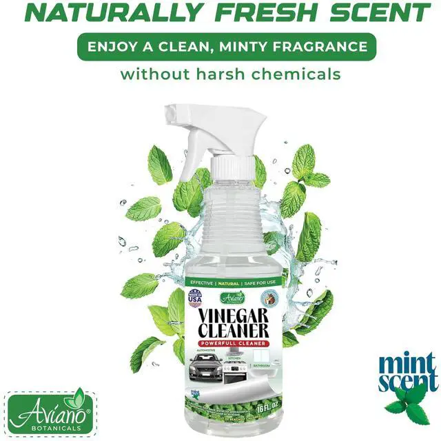 Alt view image 4 of 7 - Botanicals Vinegar Cleaner, Made in USA - 16 Fl Oz Vinegar Cleaning Spray Safe, Non-Corrosive, Pet & People Friendly, Eco-Friendly Mint Scent for Kitchen, Auto, Floors, Glass, Baths and more