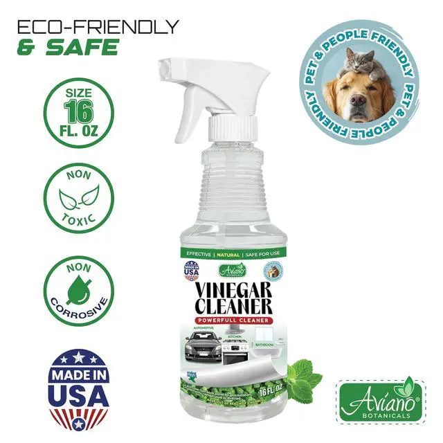 Alt view image 5 of 7 - Botanicals Vinegar Cleaner, Made in USA - 16 Fl Oz Vinegar Cleaning Spray Safe, Non-Corrosive, Pet & People Friendly, Eco-Friendly Mint Scent for Kitchen, Auto, Floors, Glass, Baths and more