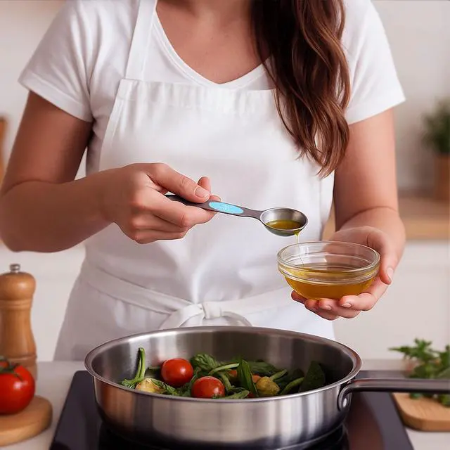 Alt view image 2 of 7 - 8-Piece Measuring Magnetic Spoons Set with Leveler - Stainless Steel for Measuring Dry and Liquid Ingredients, Double Ended, Stackable & Nested Fits in Kitchen Spice Jars for Baking & Cooking