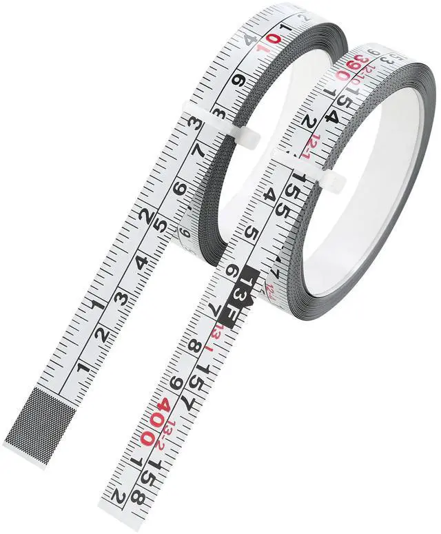 Main image of 2-Pack Steel Self-Adhesive Measuring Tape, Imperial & Metric Stick-on Ruler, Left to Right and Right to Left Reading Tape Measure for Woodworking, Workbench, Table Saw, Drafting Table, 400cm/157Inch