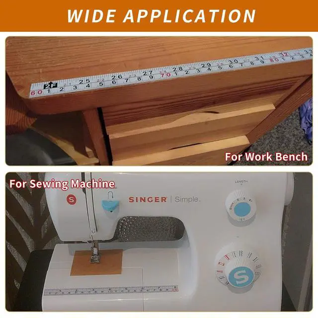Alt view image 5 of 7 - 2-Pack Steel Self-Adhesive Measuring Tape, Imperial & Metric Stick-on Ruler, Left to Right and Right to Left Reading Tape Measure for Woodworking, Workbench, Table Saw, Drafting Table, 400cm/157Inch