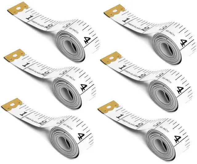 Main image of 6 Packs Soft Tape Measure Body Measuring Tape Weight Loss, Wider Dual Scale 60 Inch Measuring Tape for Body Measurements Fabric Sewing Cloth Waist Tailor Craft, White