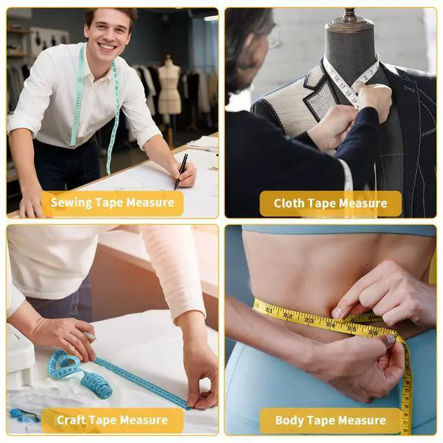 Alt view image 6 of 6 - 6 Packs Soft Tape Measure Body Measuring Tape Weight Loss, Wider Dual Scale 60 Inch Measuring Tape for Body Measurements Fabric Sewing Cloth Waist Tailor Craft, White