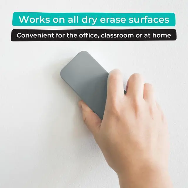 Alt view image 2 of 6 - Dry Eraser, Felt Bottom Surface Whiteboard Cleaner, Dry Wipe Board Eraser, Magnetic Tool for Dry Erase Board, Works on All Whiteboard Surfaces, Glass Board and Presentation Surfaces (Grey)