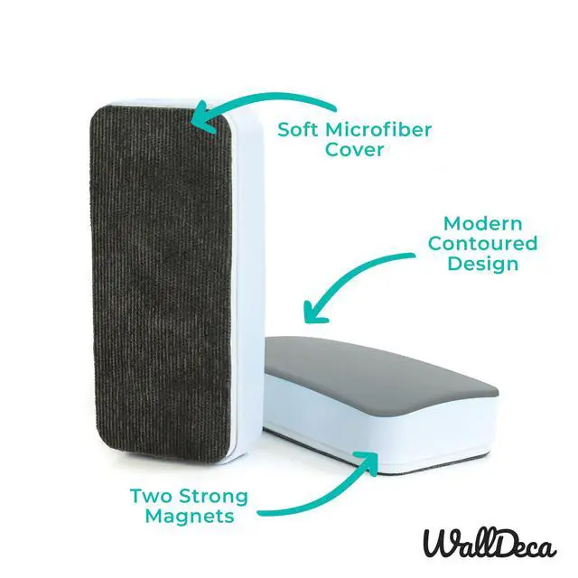 Alt view image 3 of 6 - Dry Eraser, Felt Bottom Surface Whiteboard Cleaner, Dry Wipe Board Eraser, Magnetic Tool for Dry Erase Board, Works on All Whiteboard Surfaces, Glass Board and Presentation Surfaces (Grey)