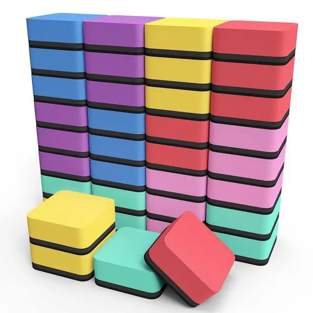 Main image of Dry Erase Erasers, 36 Pack Magnetic Whiteboard Erasers, 6 Colors
